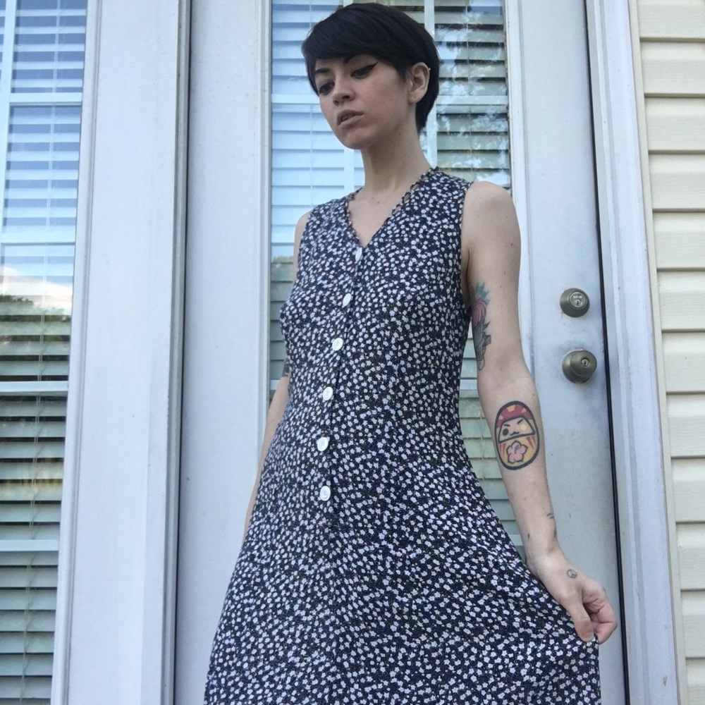 90s Vintage Floral Maxi Dress